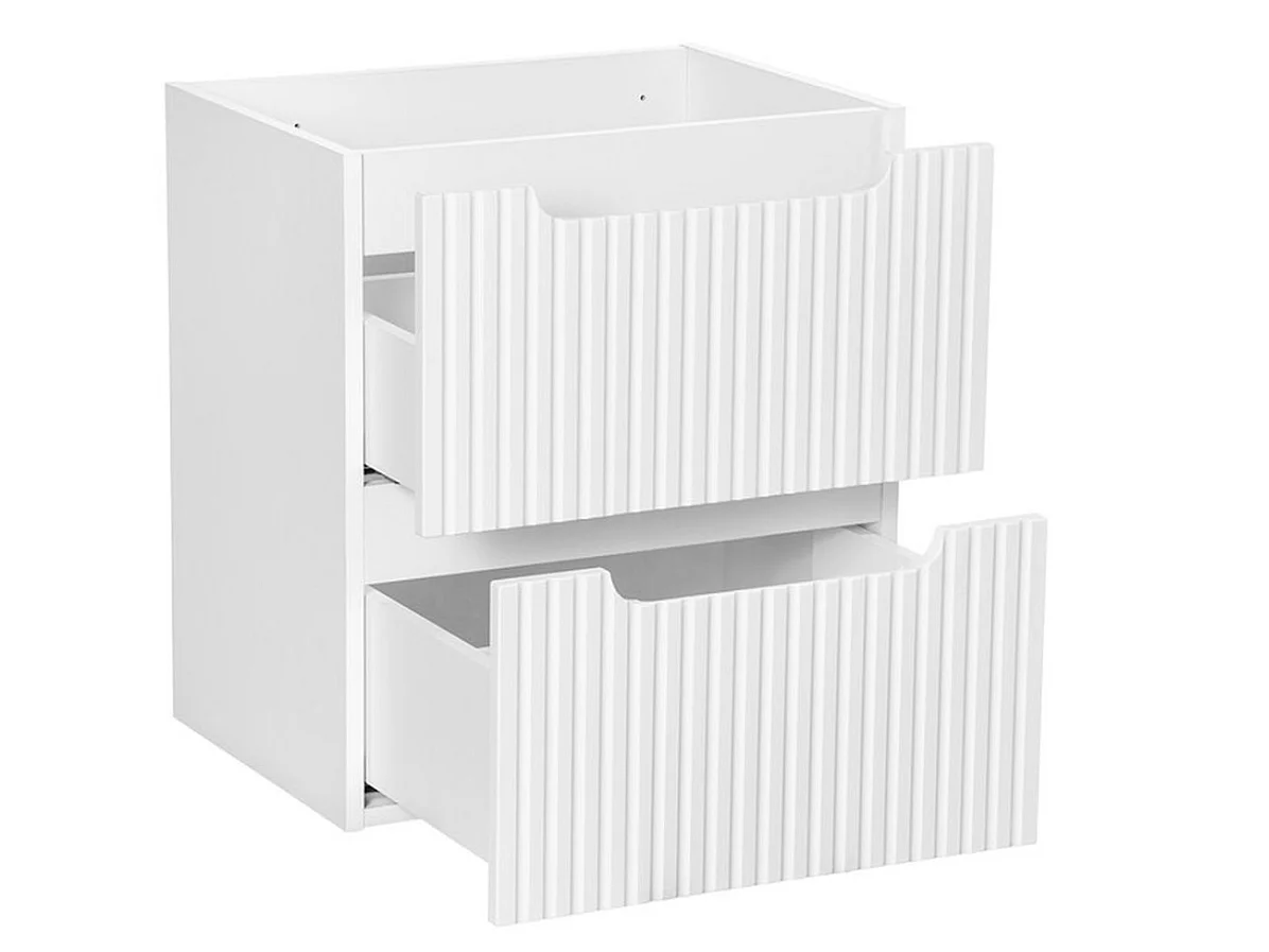 Meuble sous vasque suspendu 2 tiroirs NOVA – Meuble salle de bain moderne-Blanc-Largeur 50 cm