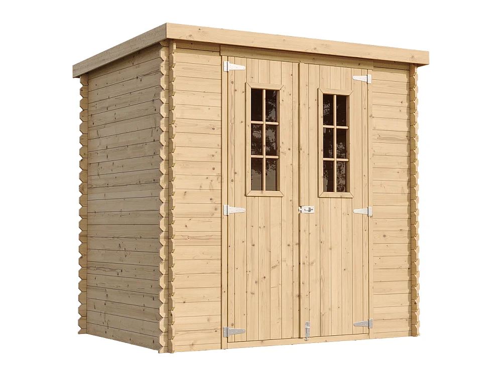 Holz-Gartenhaus mit imprägniertem boden - 142x204xH206 cm / 2.22 m² - M311C+M311G