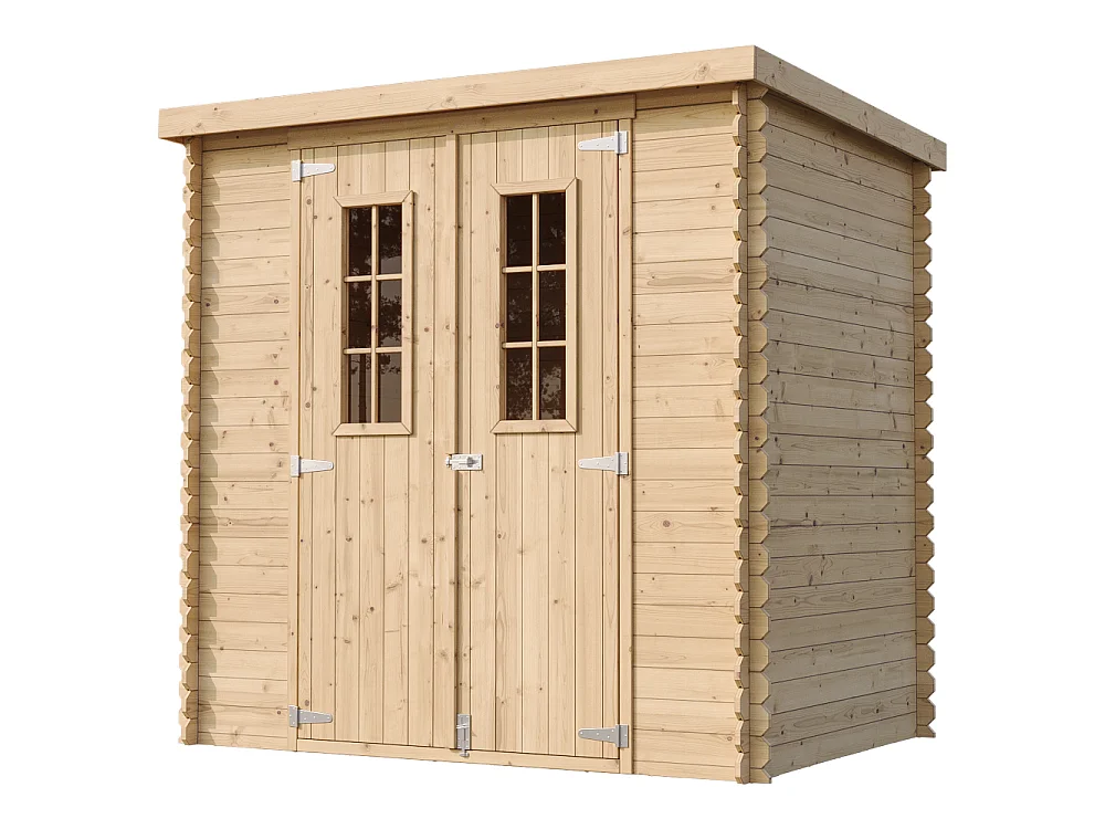 Holz-Gartenhaus mit imprägniertem boden - 142x204xH206 cm / 2.22 m² - M311C+M311G