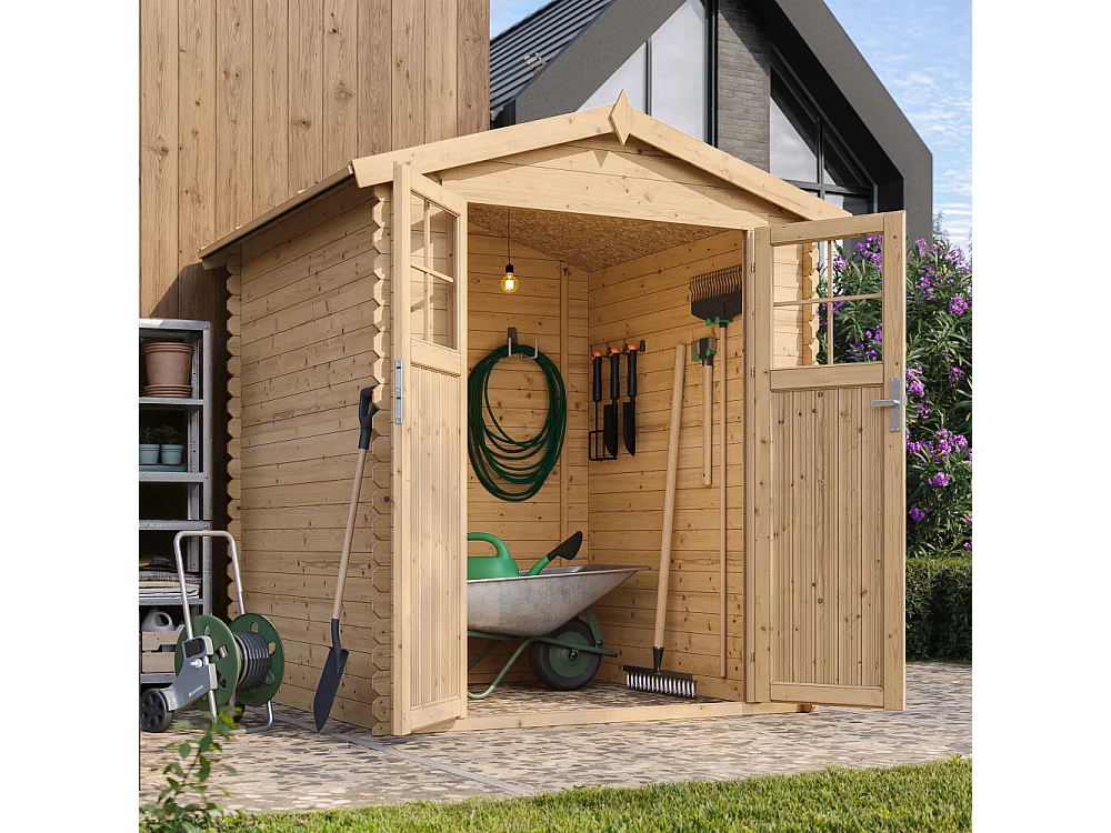 Holz-Gartenhaus mit imprägniertem boden - 186x196xH224 cm / 2.82 m² - M320F+M320G