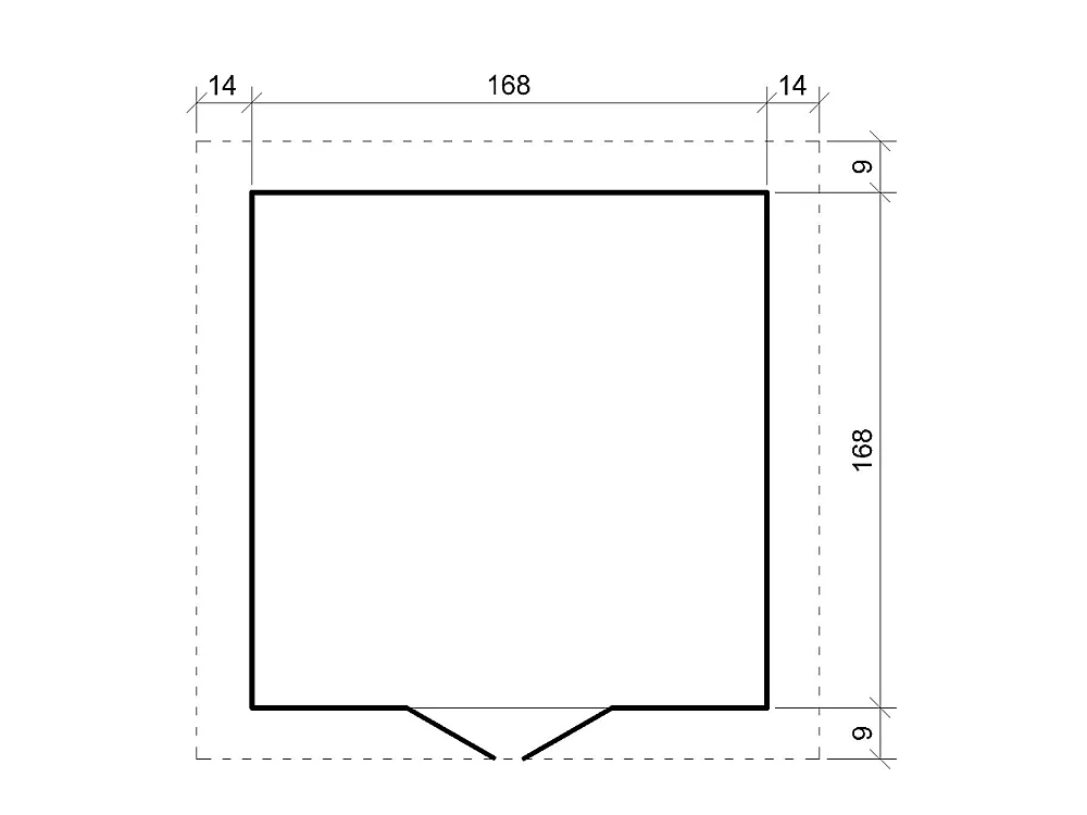 Holz-Gartenhaus mit imprägniertem boden - 186x196xH224 cm / 2.82 m² - M320F+M320G