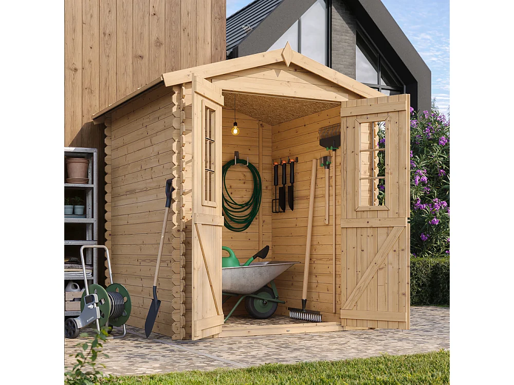 Holz-Gartenhaus mit imprägniertem boden - 186x196xH224 cm / 2.82 m² - M320C+M320G