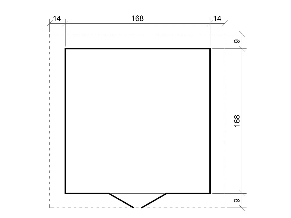 Holz-Gartenhaus mit imprägniertem boden - 186x196xH224 cm / 2.82 m² - M320C+M320G
