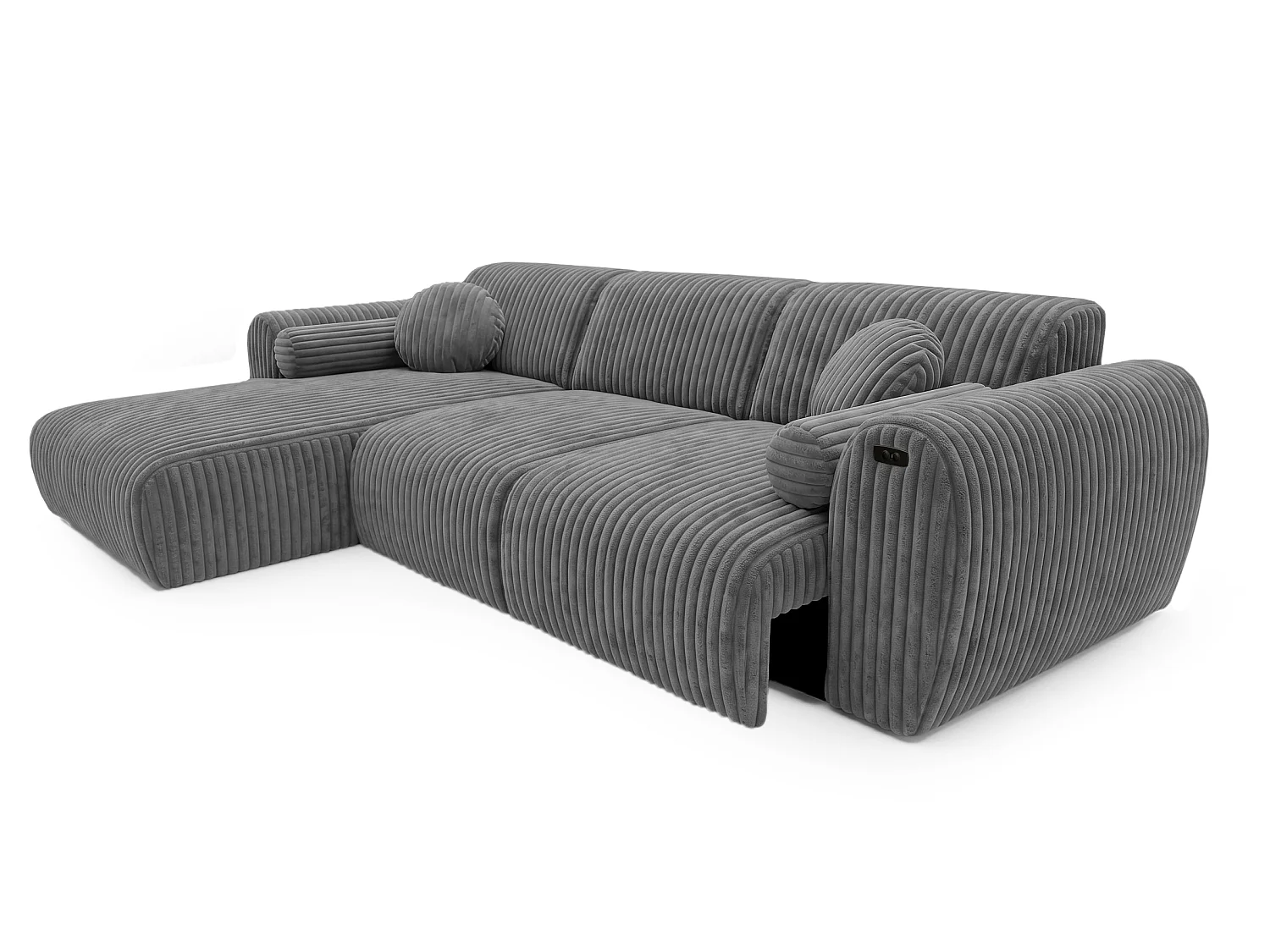Narożnik Nova – Elektryczna Funkcja Relax + USB | Miękki Sztruks | Komfort Premium