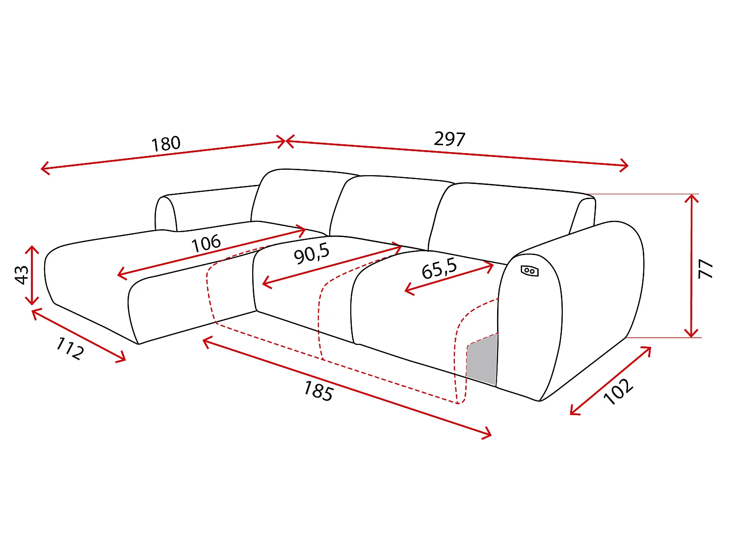 Narożnik Nova – Elektryczna Funkcja Relax + USB | Miękki Sztruks | Komfort Premium