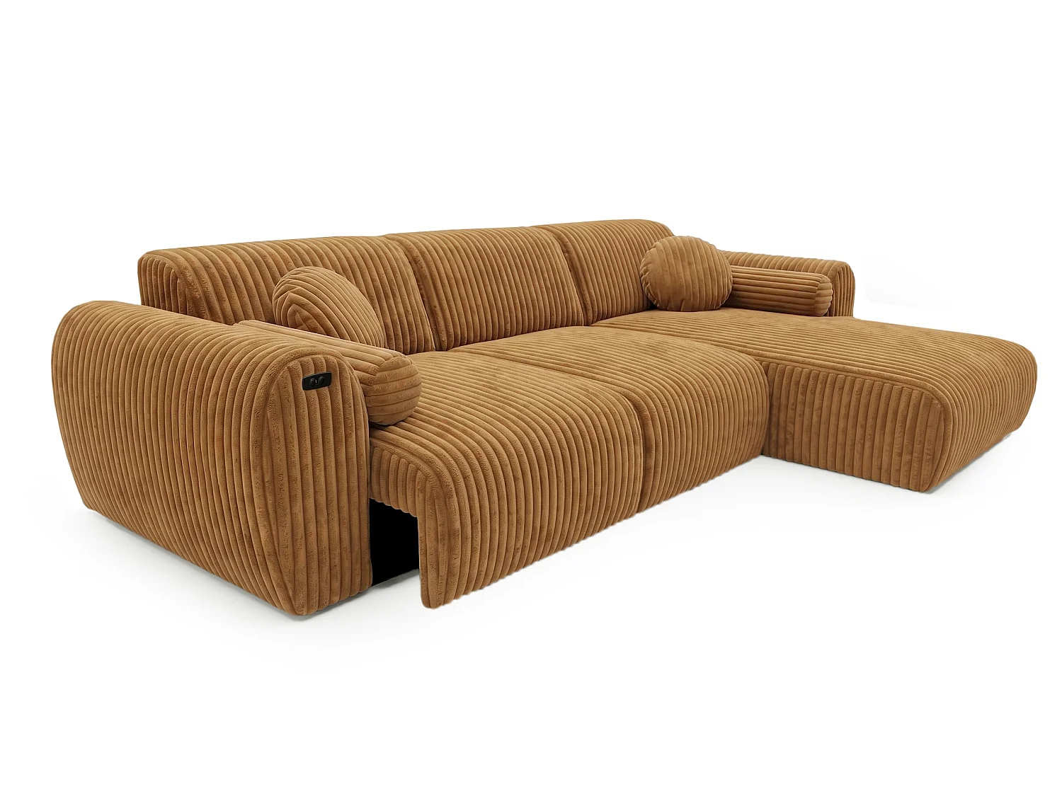 Narożnik Nova – Elektryczna Funkcja Relax + USB | Miękki Sztruks | Komfort Premium