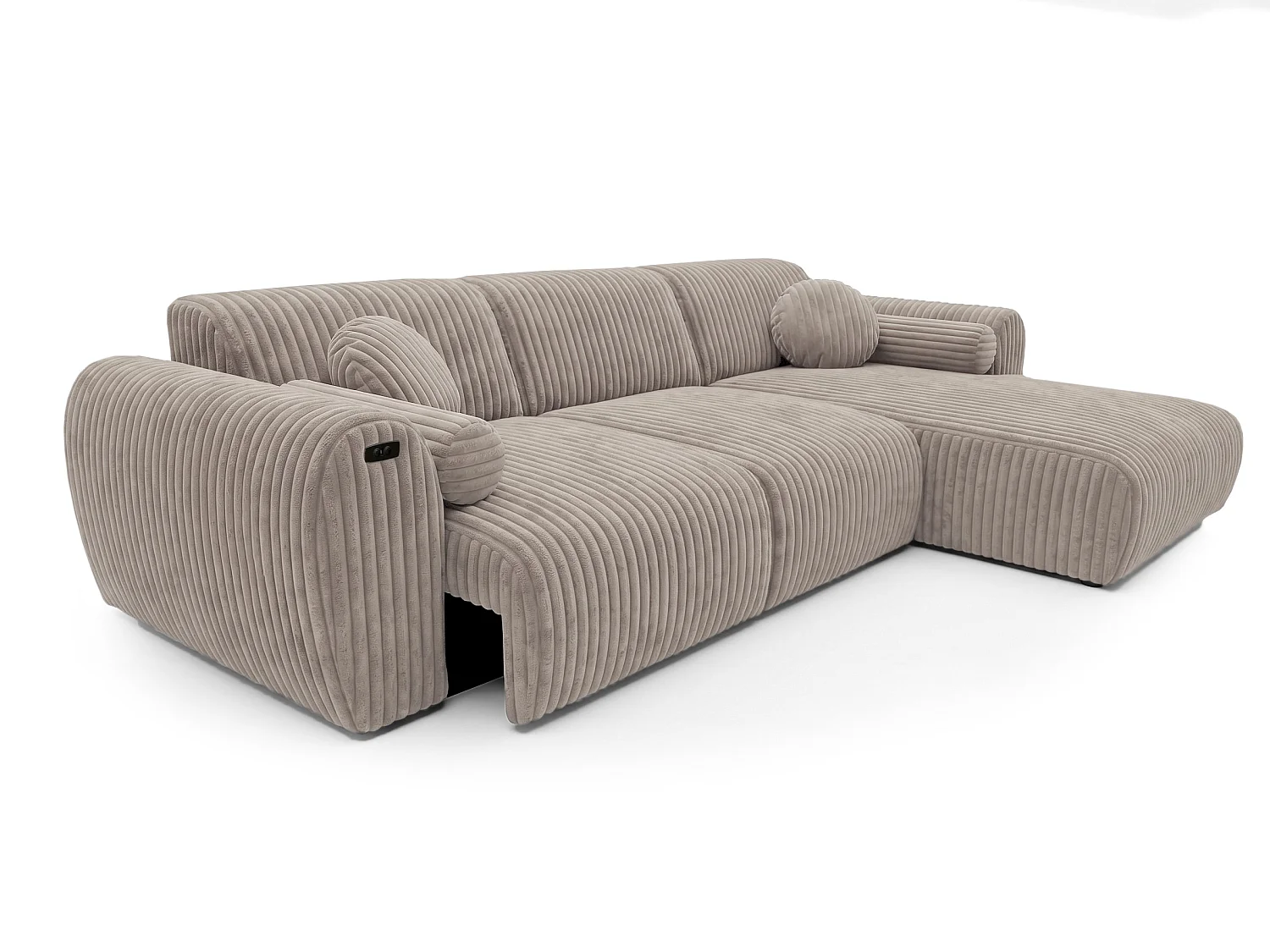 Narożnik Nova – Elektryczna Funkcja Relax + USB | Miękki Sztruks | Komfort Premium