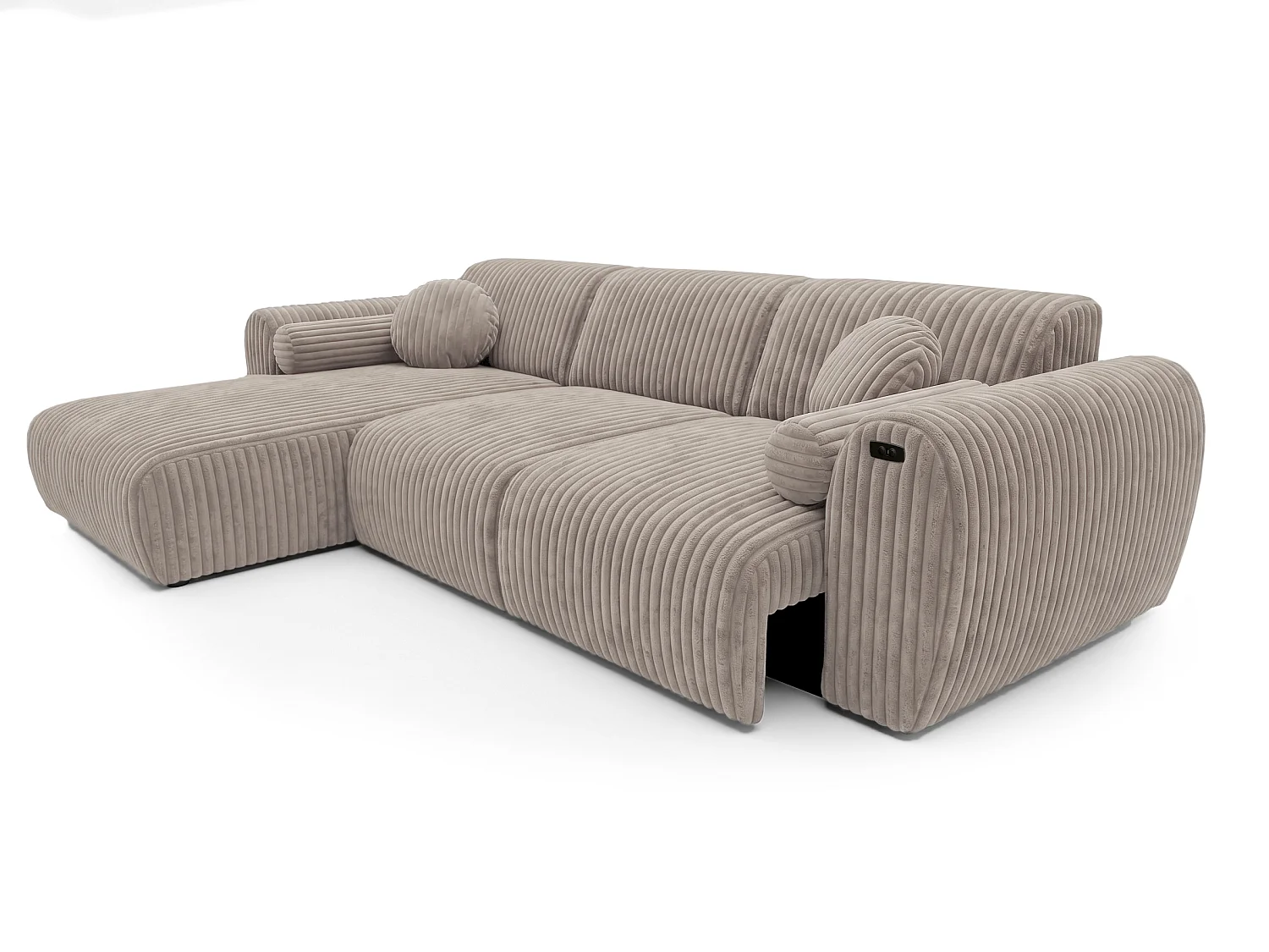 Narożnik Nova – Elektryczna Funkcja Relax + USB | Miękki Sztruks | Komfort Premium