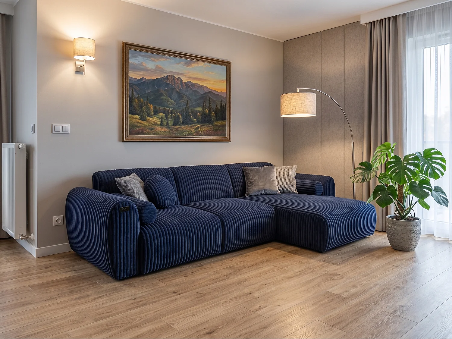Narożnik Nova – Elektryczna Funkcja Relax + USB | Miękki Sztruks | Komfort Premium