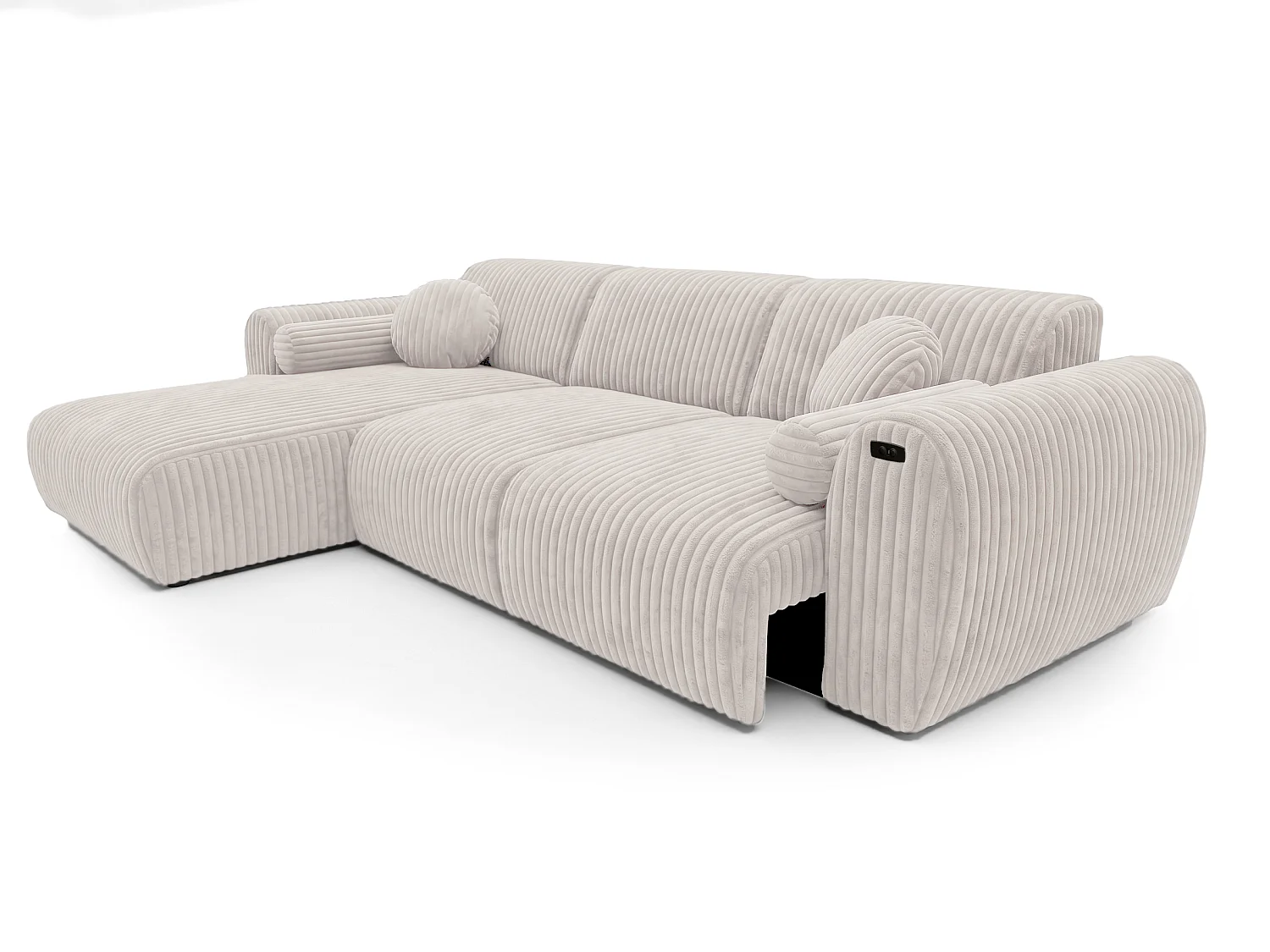 Narożnik Nova – Elektryczna Funkcja Relax + USB | Miękki Sztruks | Komfort Premium