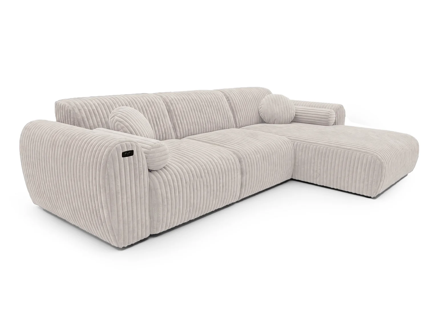 Narożnik Nova – Elektryczna Funkcja Relax + USB | Miękki Sztruks | Komfort Premium