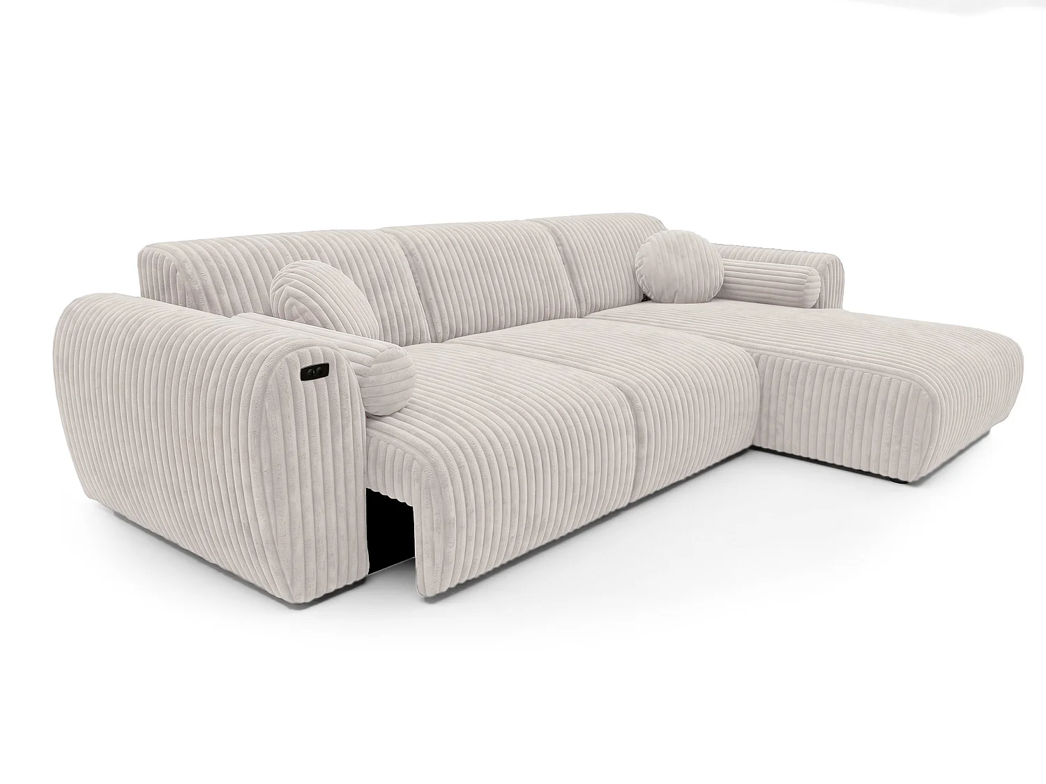 Narożnik Nova – Elektryczna Funkcja Relax + USB | Miękki Sztruks | Komfort Premium