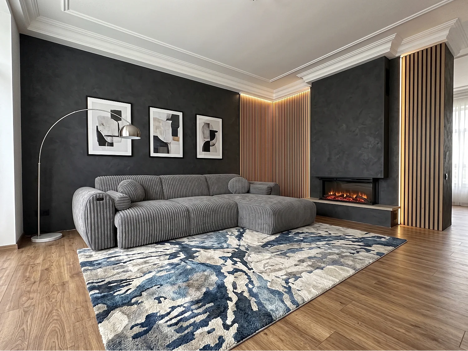 Nova – Canapé d’angle avec Relax Électrique et Port USB | Tissu Côtelé Premium