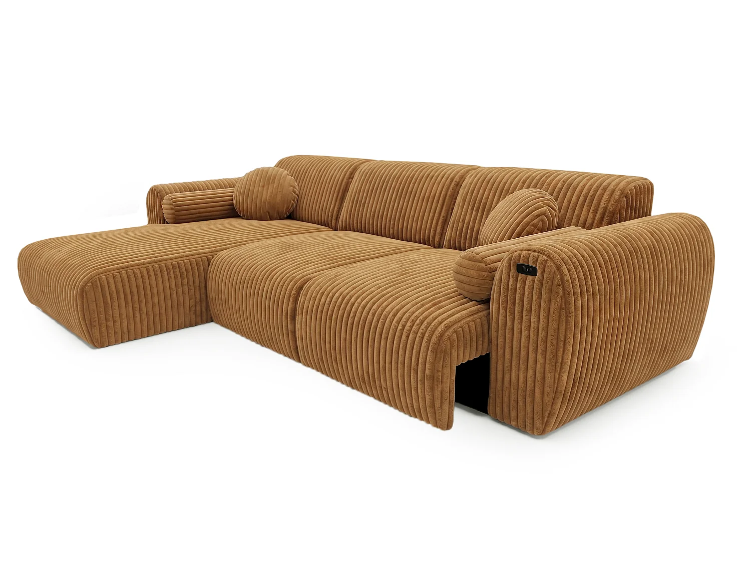 Narożnik Nova – Elektryczna Funkcja Relax + USB | Miękki Sztruks | Komfort Premium