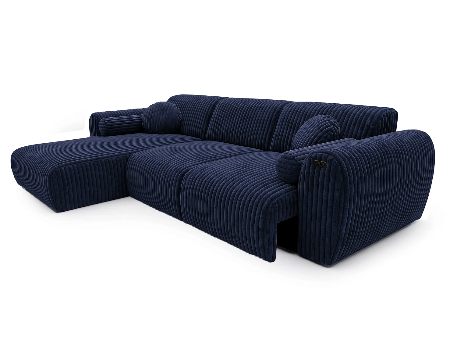 Narożnik Nova – Elektryczna Funkcja Relax + USB | Miękki Sztruks | Komfort Premium