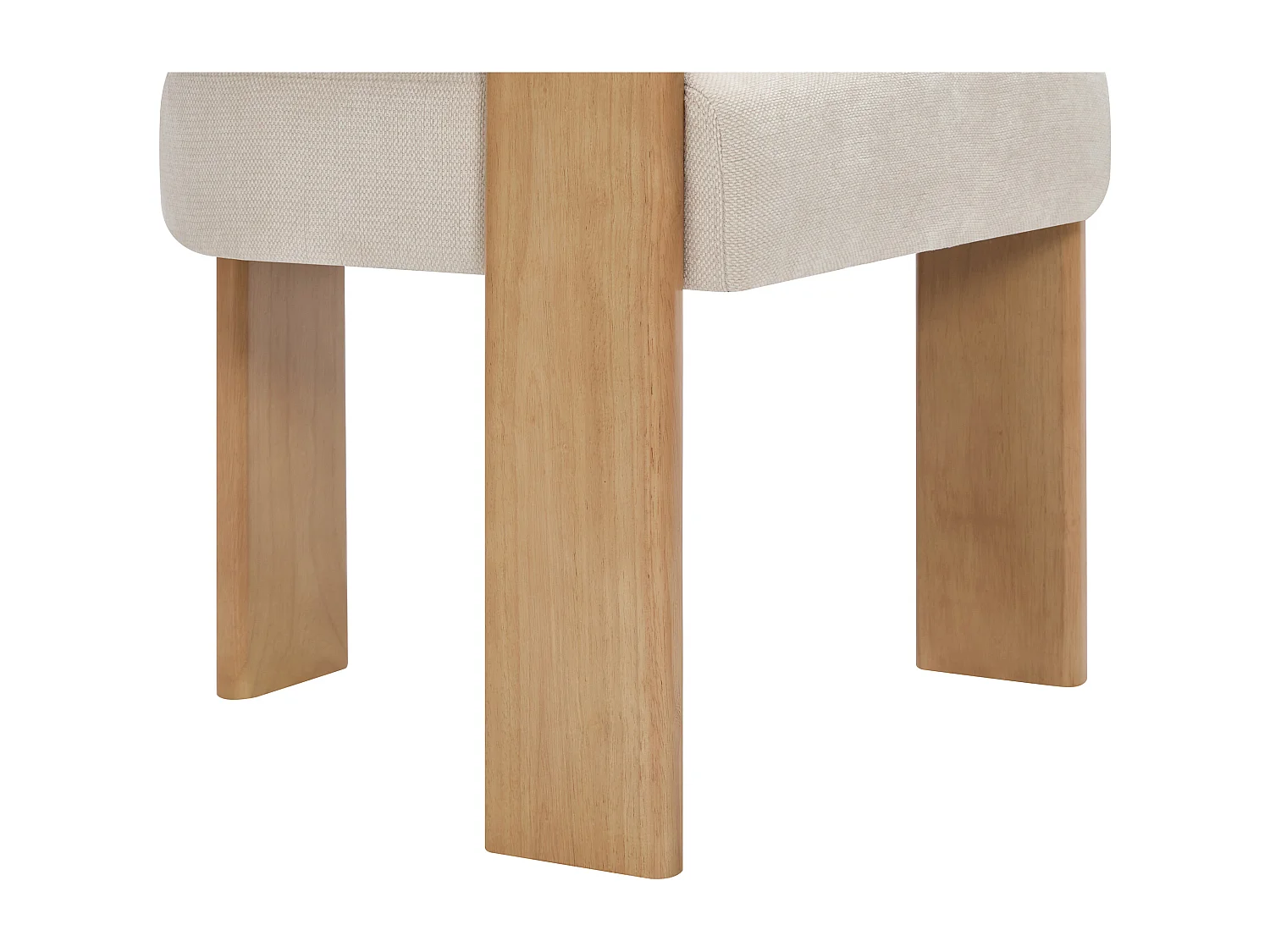 Lot de 2 chaises avec accoudoirs en tissu texturé et bois d'hévéa - Crème et naturel clair - LUDVIKA