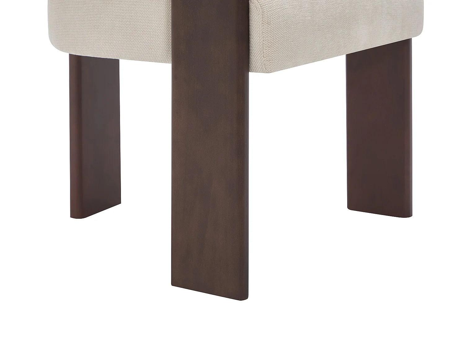 Lot de 6 chaises avec accoudoirs en tissu texturé et bois d'hévéa - Crème et naturel foncé - LUDVIKA