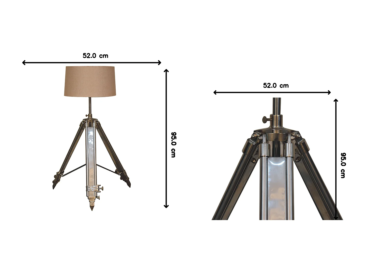 Artisan Furniture Chrome Tripod Lamp