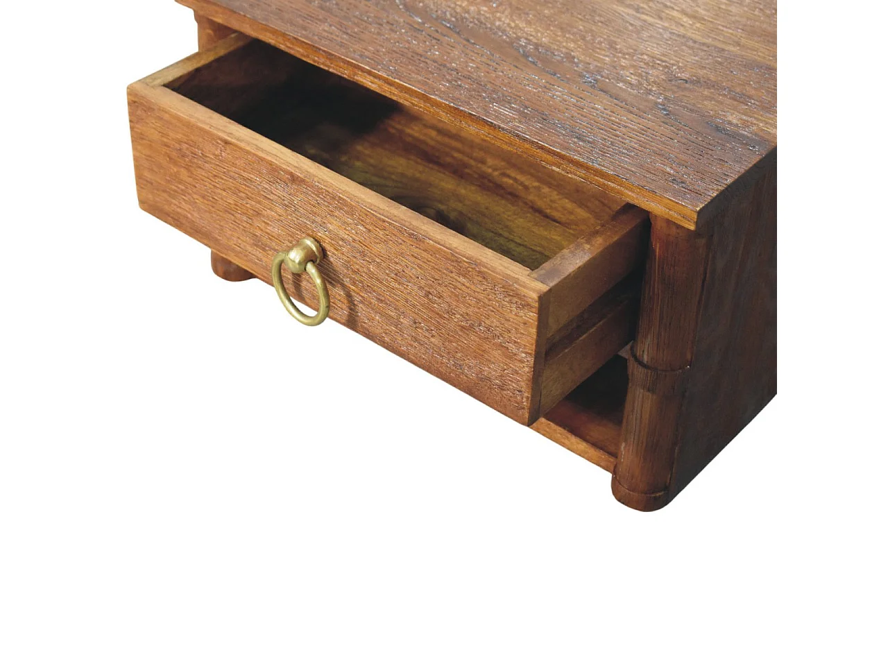 Artisan Furniture Solid Wood Box Frame Wall Nightstand, 1 Drawer & 1 Shelf, Brown