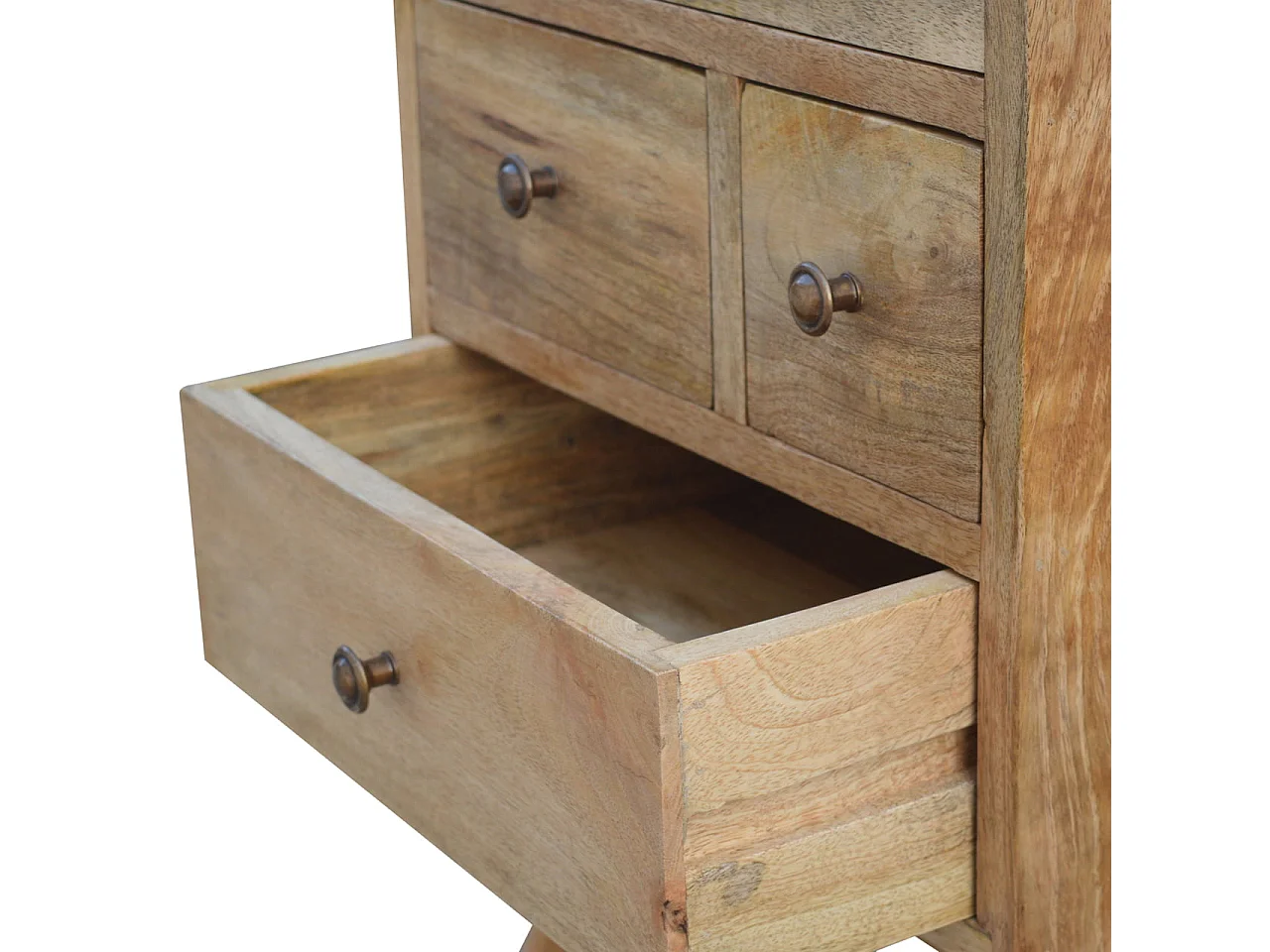 Artisan Furniture Solid Wood Wall Nordic Style 4 Drawer Multi Bedside, 4 Drawers, Brown