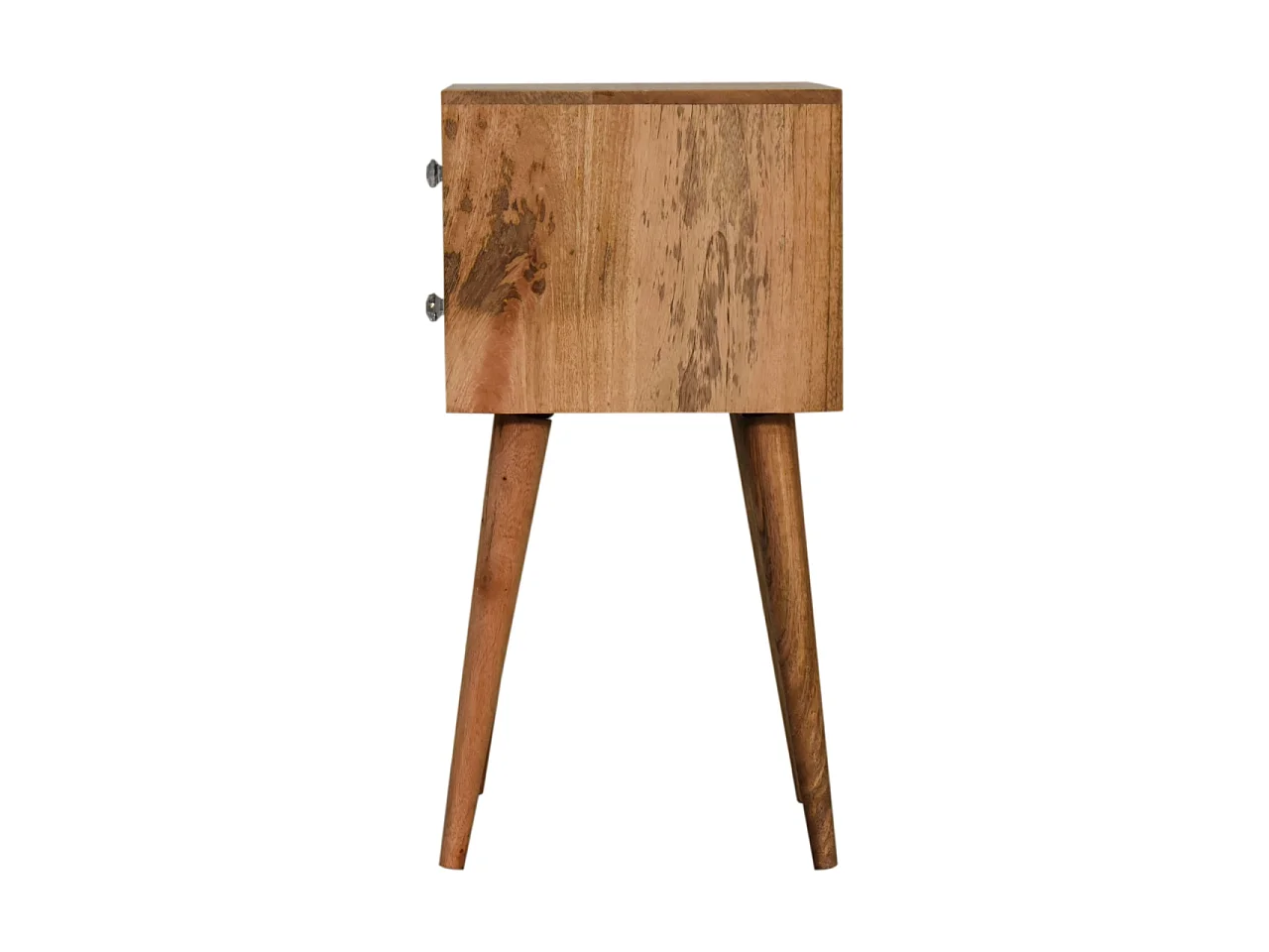 Artisan Furniture Solid Wood Mini Bone Inlay 2 Drawer Bedside, Brown And Black