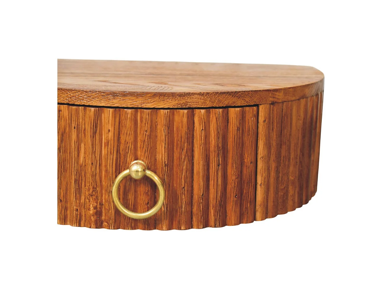 Artisan Furniture Solid Wood Ring Pull Wall Nightstand, 1 Drawer, Brown