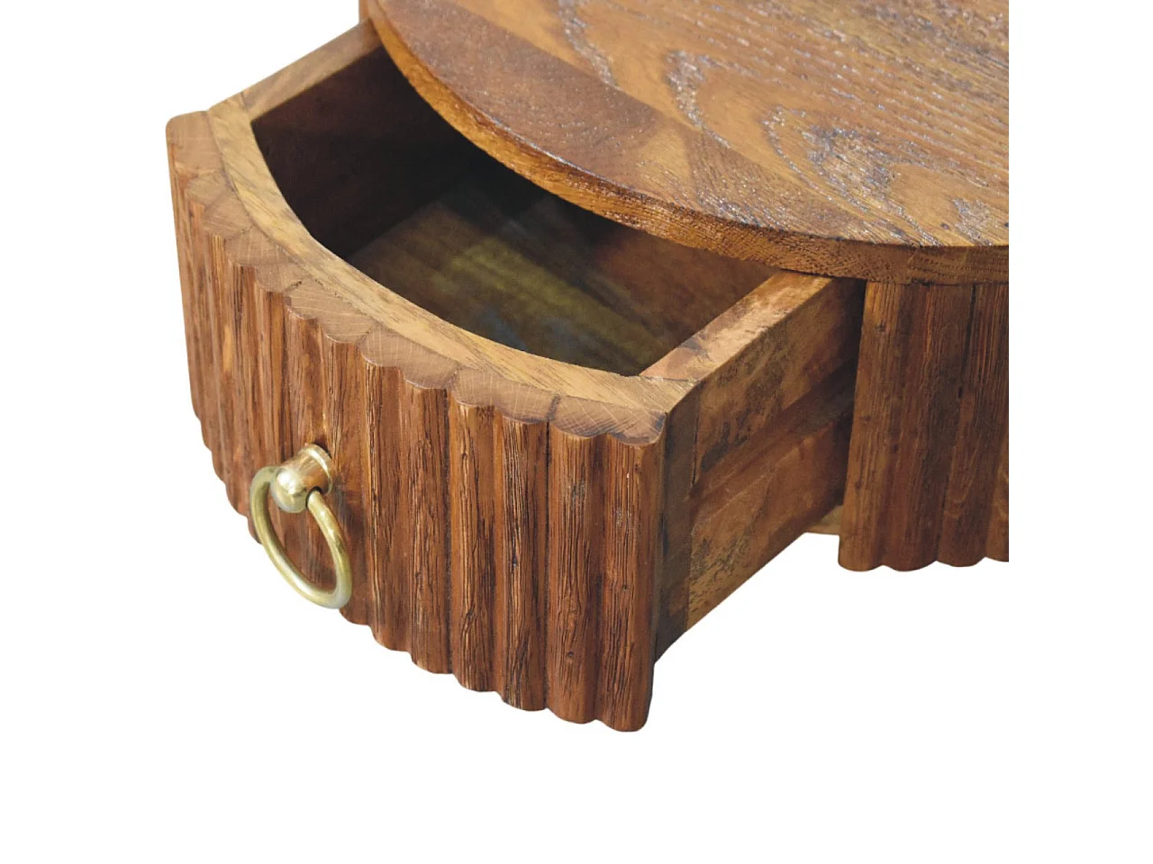 Artisan Furniture Solid Wood Ring Pull Wall Nightstand, 1 Drawer, Brown