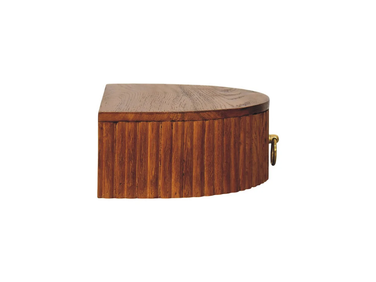 Artisan Furniture Solid Wood Ring Pull Wall Nightstand, 1 Drawer, Brown
