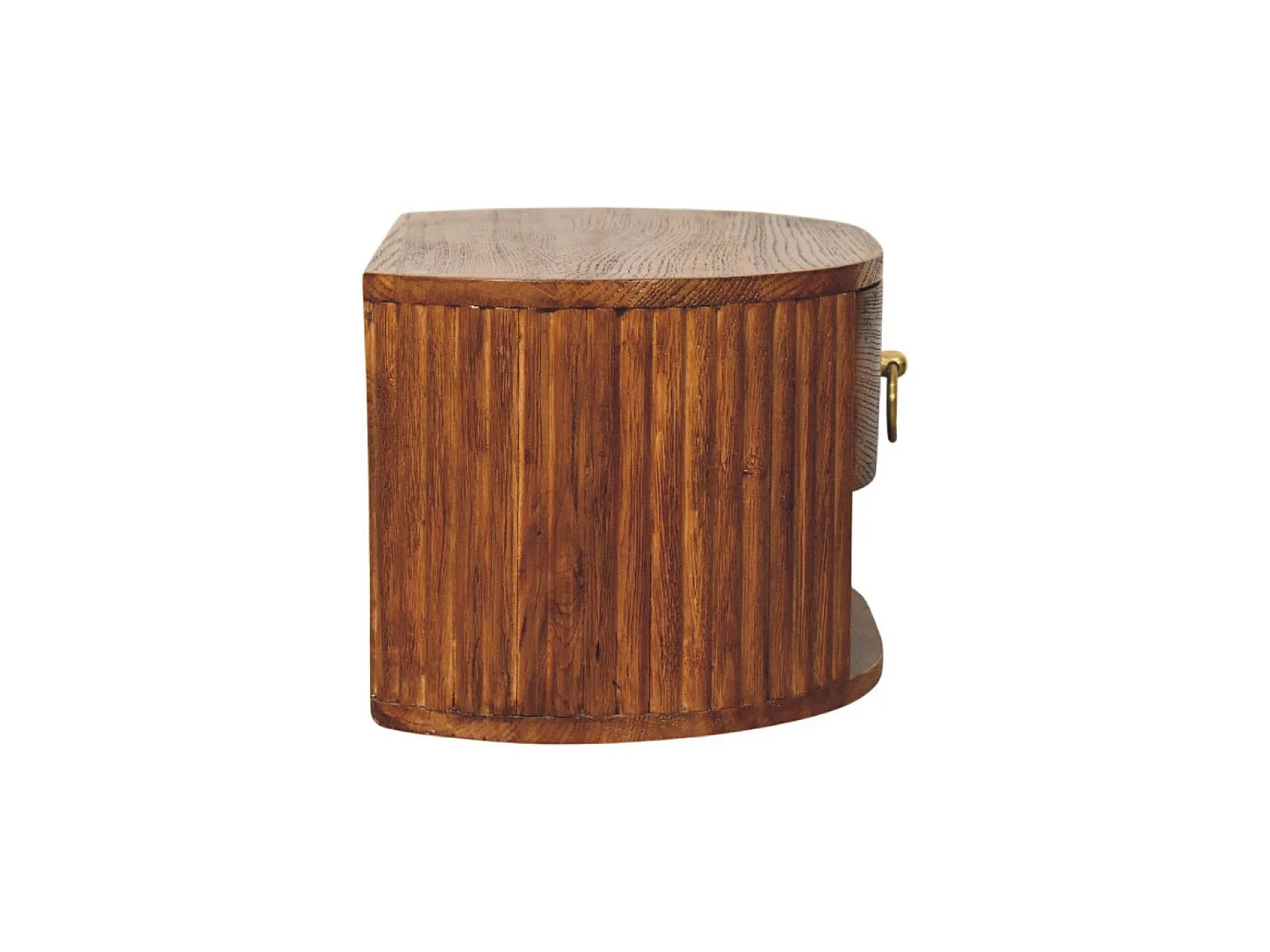 Artisan Furniture Solid Wood Oval Wall Nightstand, 1 Drawer & 1 Shelf, Brown