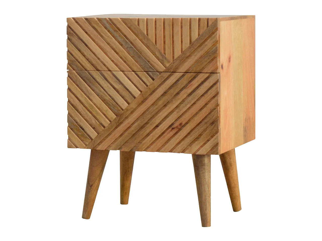 Artisan Furniture Solid Wood Lille 2 Drawer Bedside, Brown Color