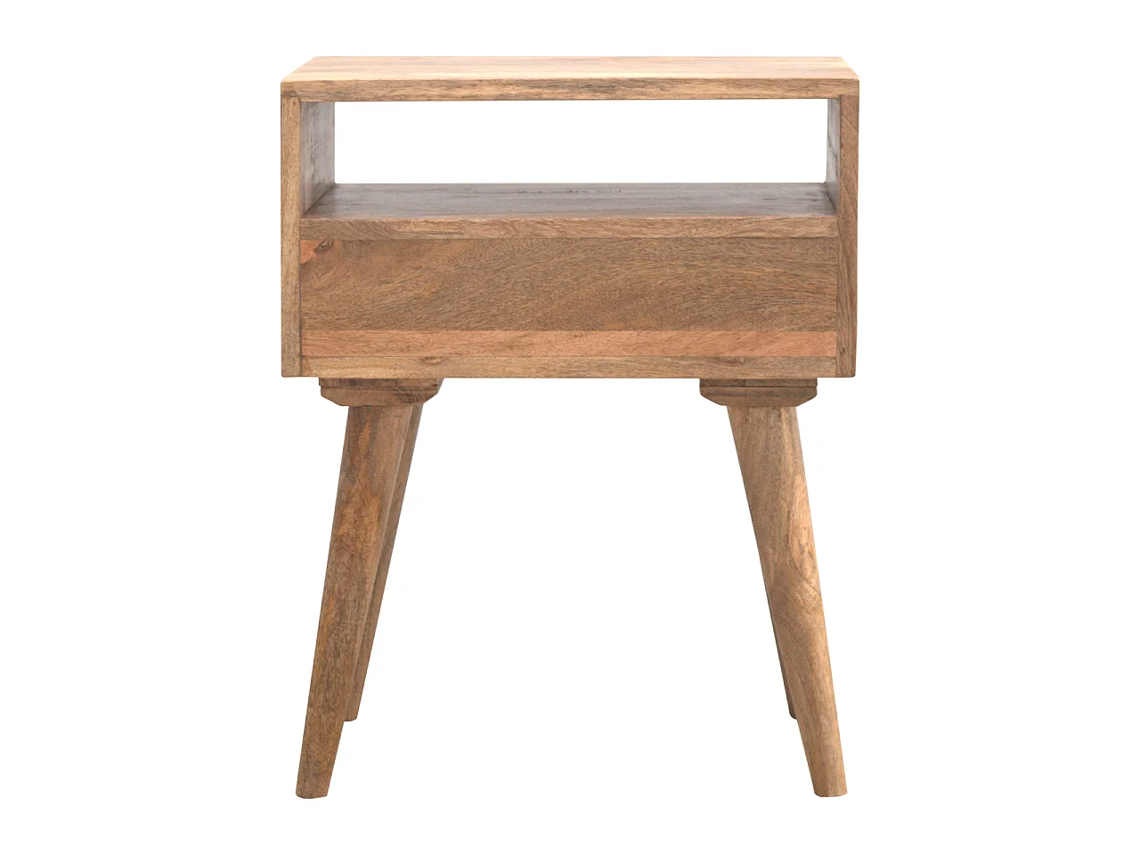 Artisan Furniture Solid Wood Modern Bedside with Open Slot, Beige, 1 Drawer