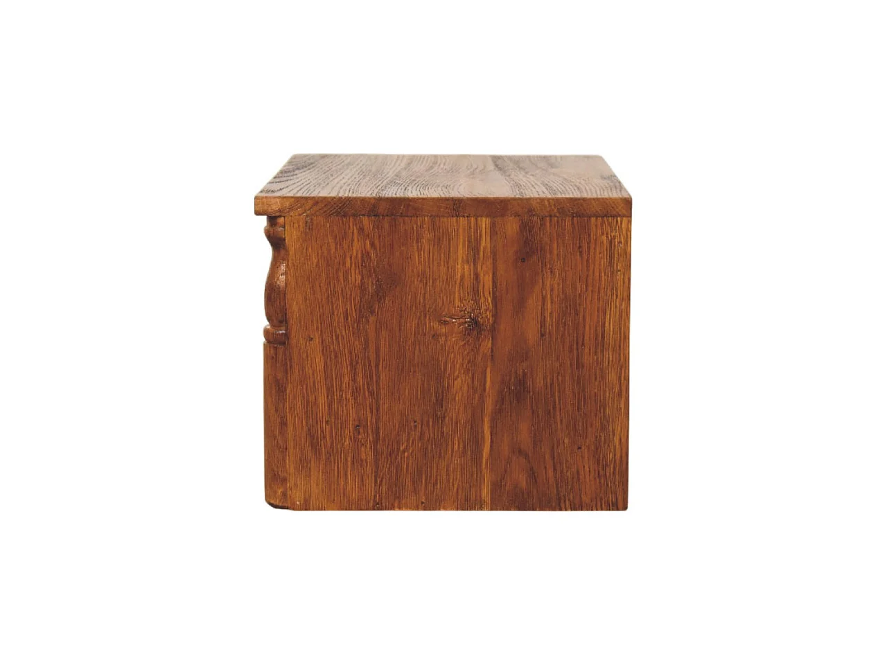 Artisan Furniture Solid Wood Turned Pillar Wall Nightstand, 1 Drawer & 1 Shelf, Brown