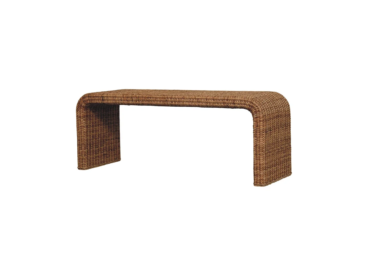 Artisan Furniture Solid Wood Rattan Weave Bench, Beige