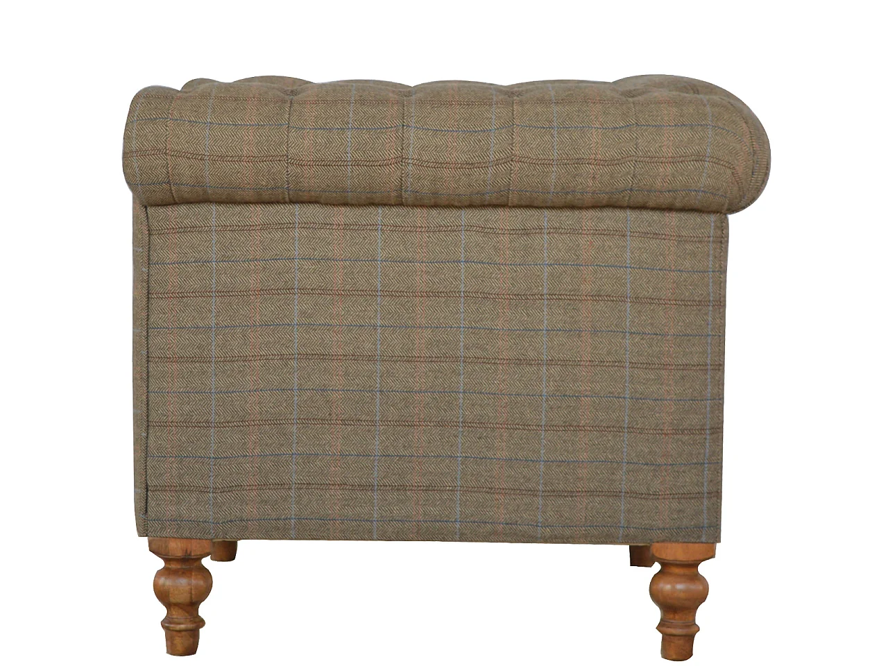 Artisan Furniture Solid Wood Multi Tweed 2 Seat Chesterfield, Upholstered, Grey