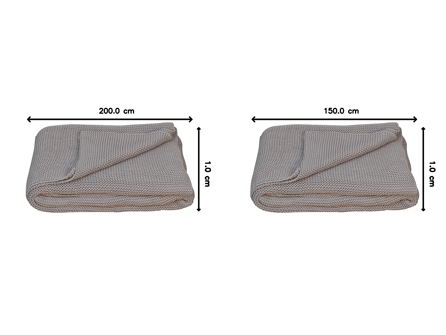 Artisan Furniture Double Grey Knitted Throw