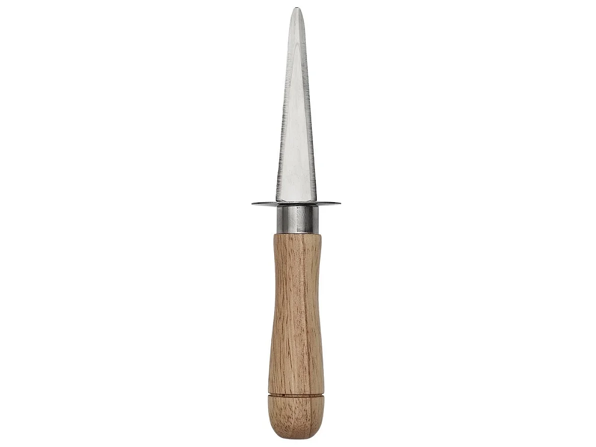 Couteau à huîtres lame inox 9 cm manches en bois de hêtre