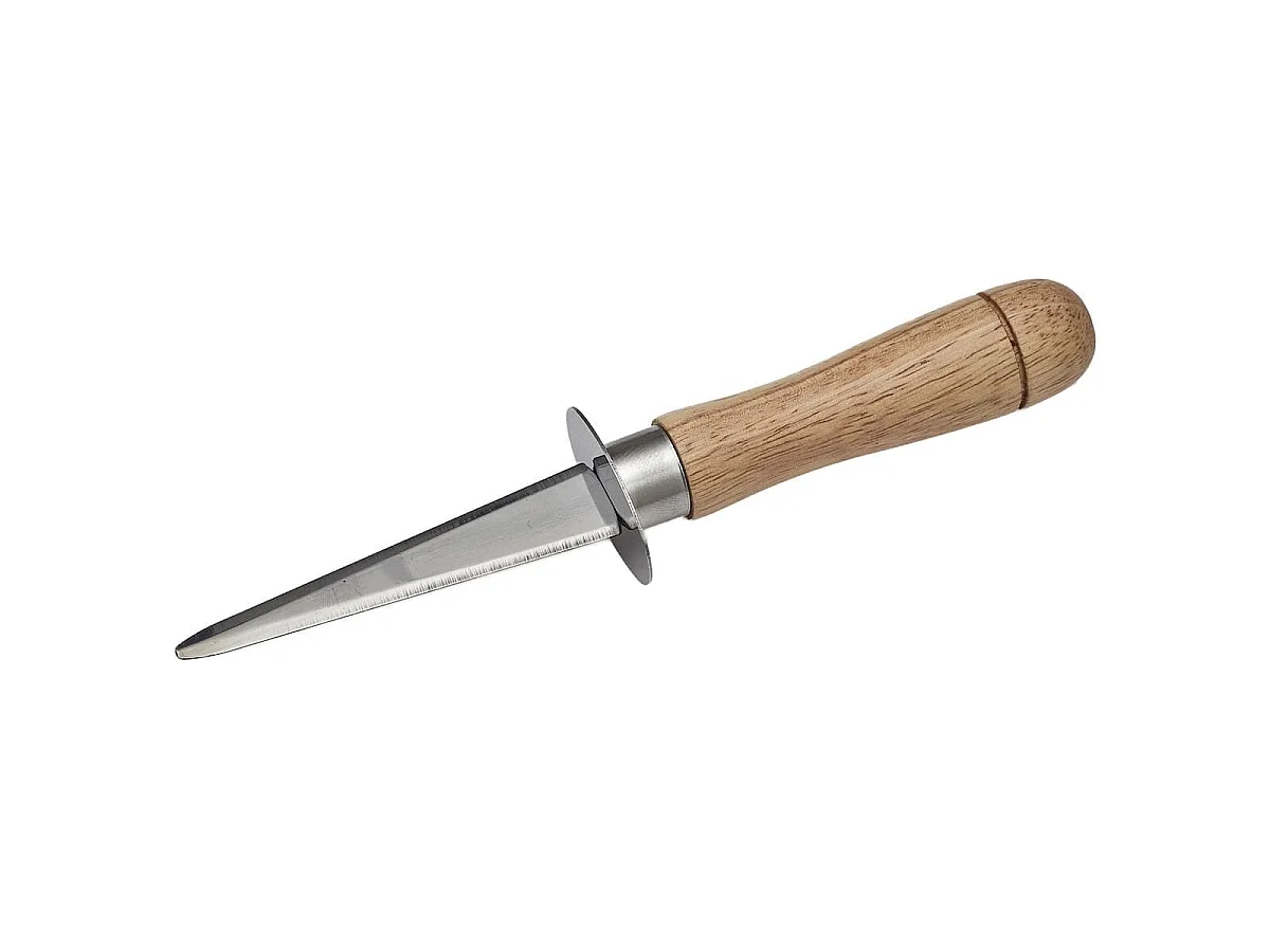 Couteau à huîtres lame inox 9 cm manches en bois de hêtre