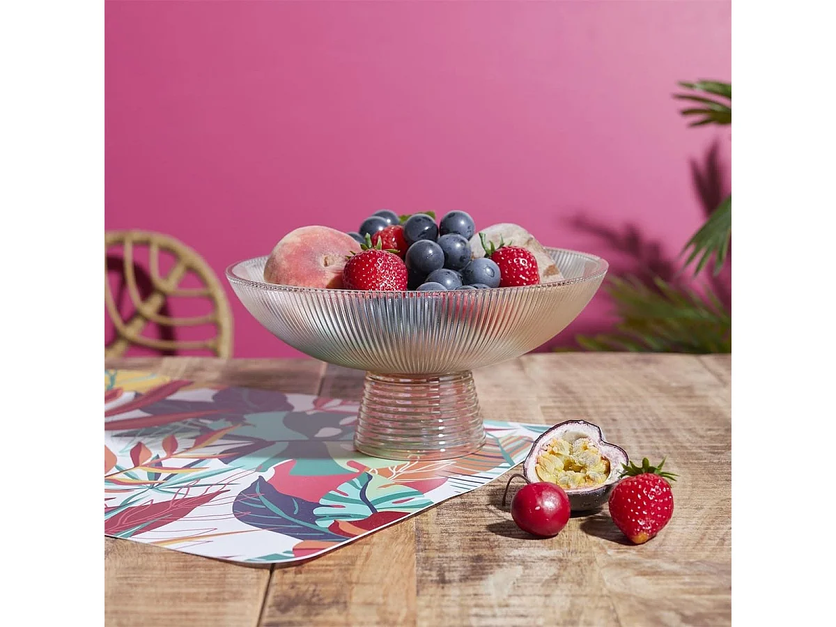 Coupe à fruits sur pied en verre ambré de 1,1 L