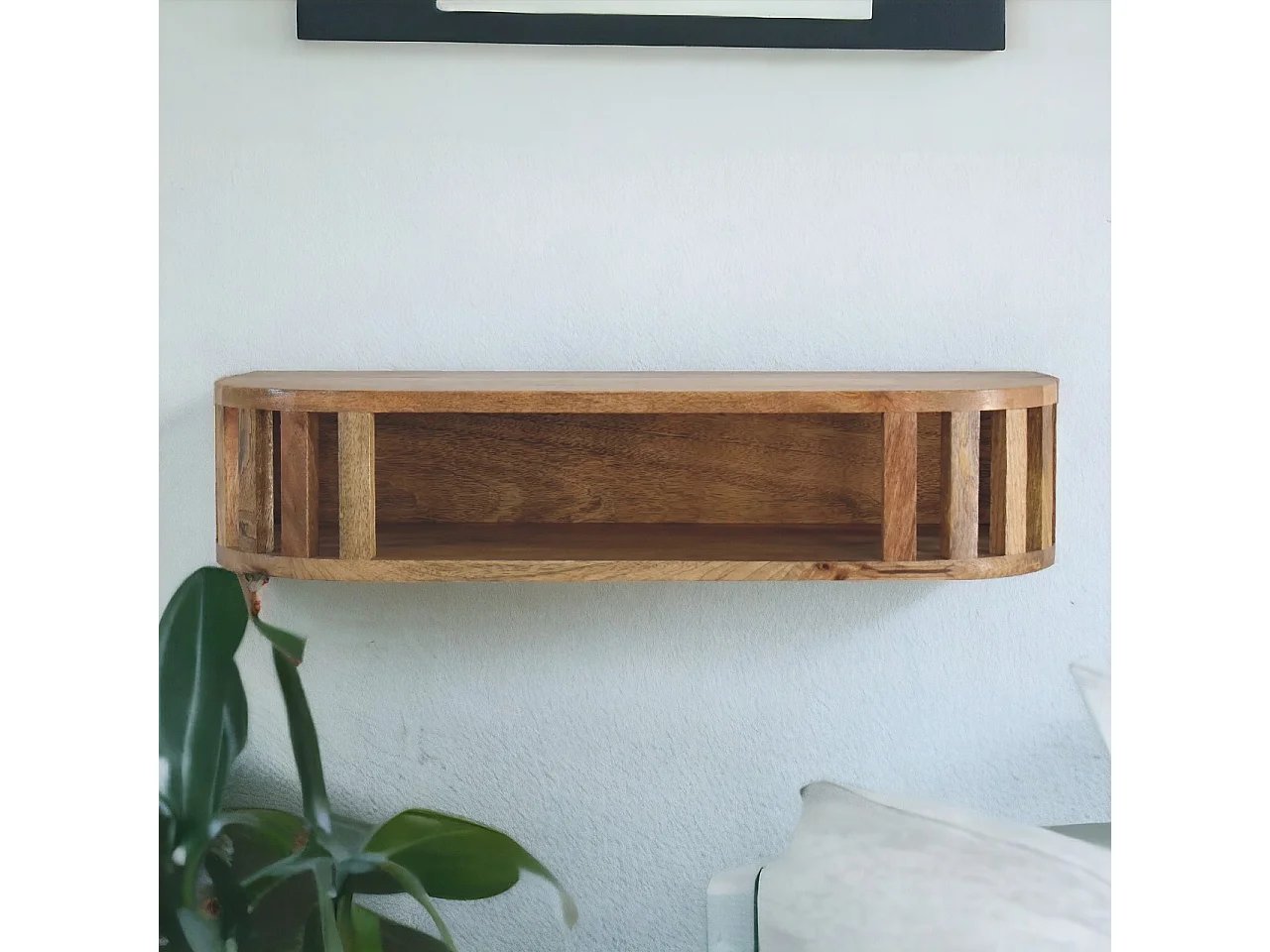 Artisan Furniture Solid Wood Ariella Floating Console Table, 1 Shelf, Beige