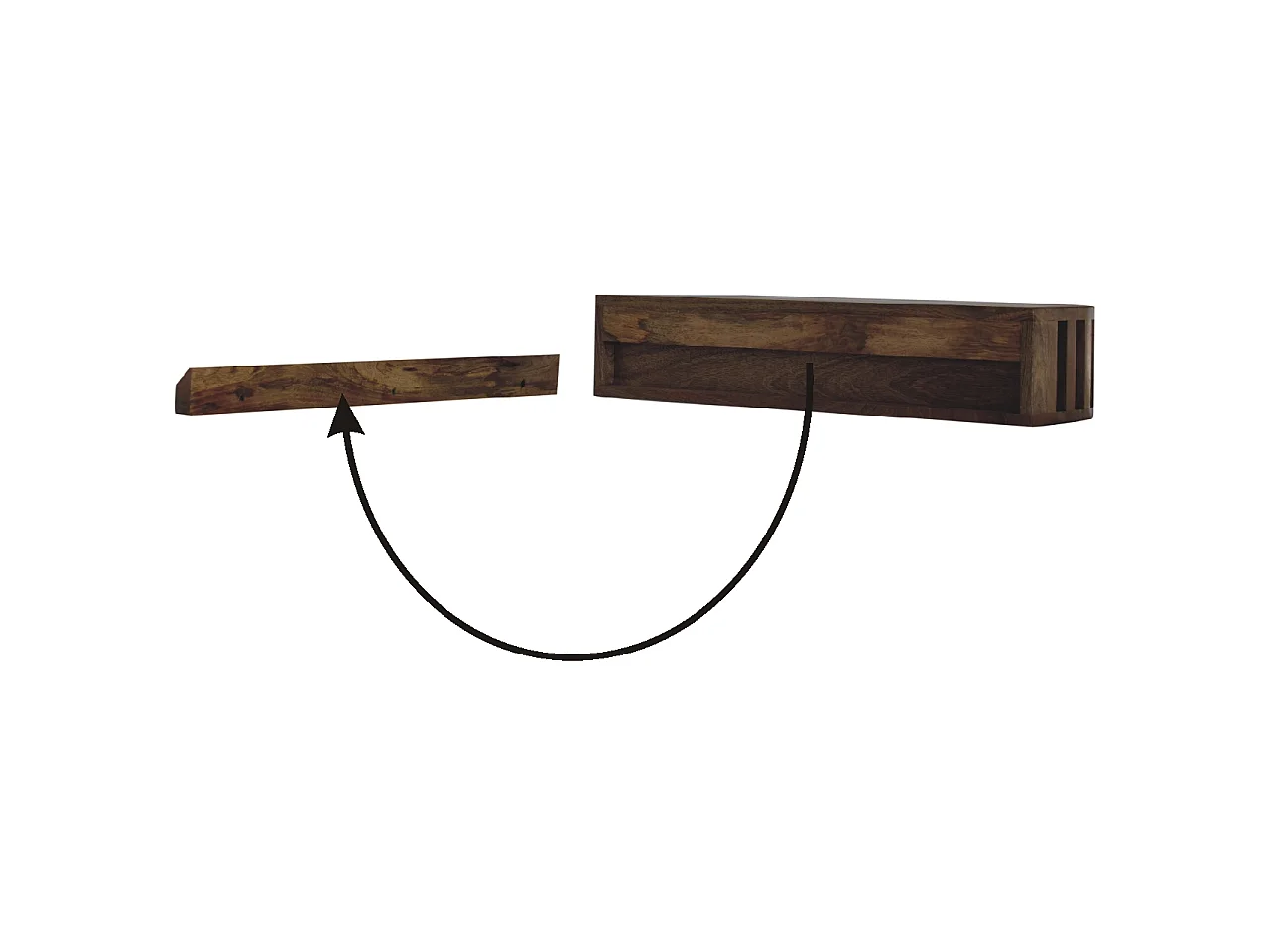 Artisan Furniture Solid Wood Ariella Floating Console Table, 1 Shelf, Beige