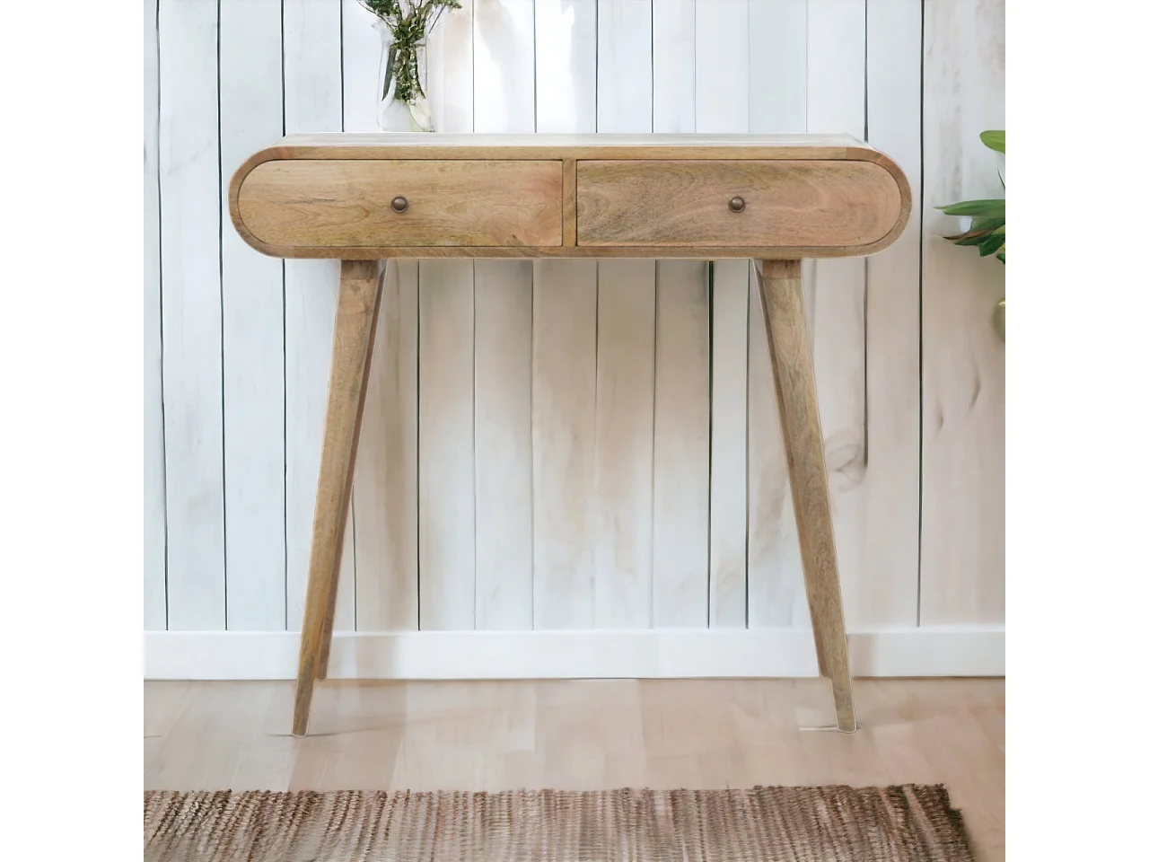Artisan Furniture Solid Wood London Console Table, Beige, 2Drawers