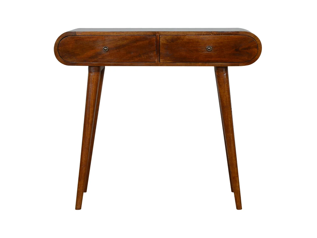 Artisan Furniture Solid Wood Chestnut London Console Table, 2 Drawers, Dark Brown