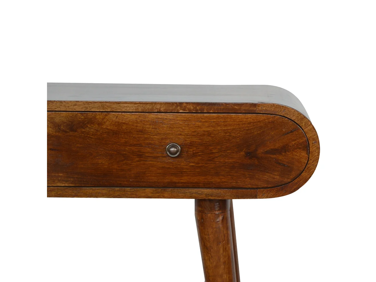 Artisan Furniture Solid Wood Chestnut London Console Table, 2 Drawers, Dark Brown