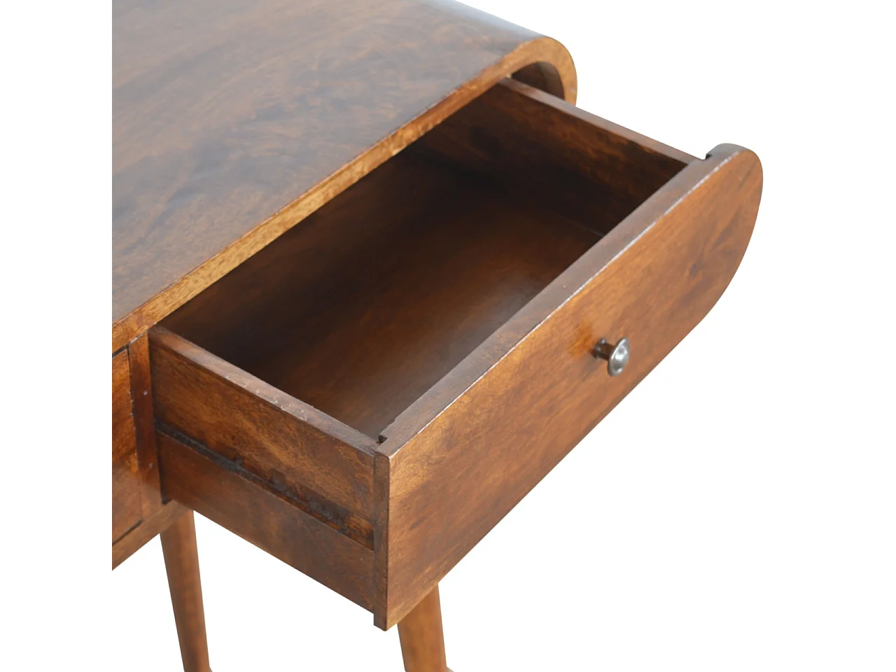 Artisan Furniture Solid Wood Chestnut London Console Table, 2 Drawers, Dark Brown