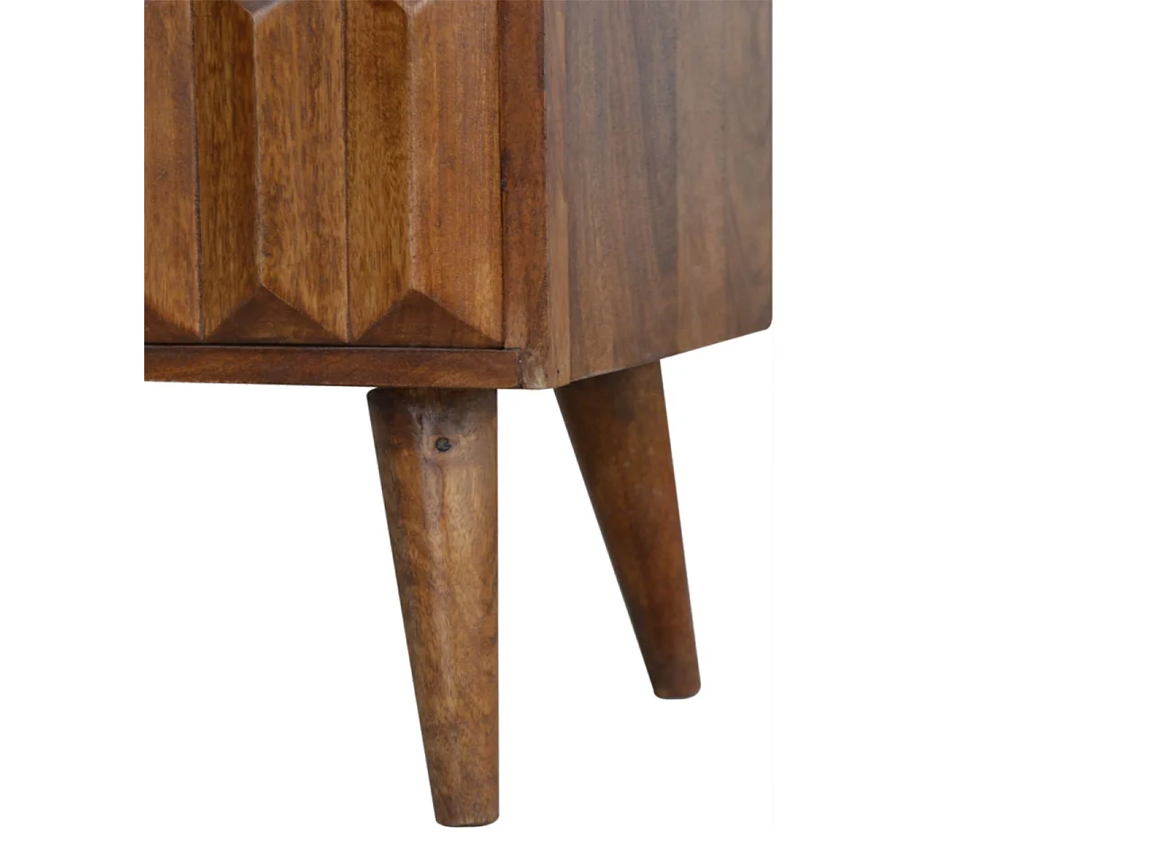 Artisan Furniture Solid Wood Chestnut Prism Sliding Media Unit, 1 Open Slot, 1 Side Sliding Door, Dark Brown