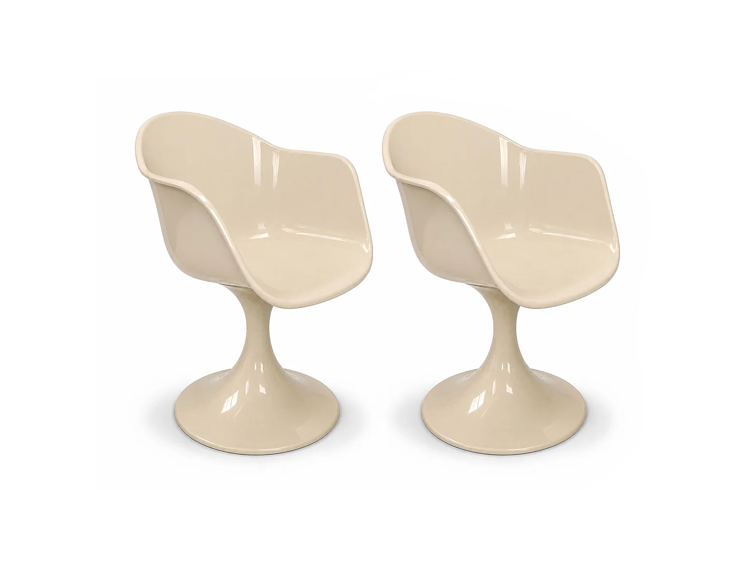Now's Home - Lot De Deux Fauteuils De Table Resine Acrylique Vison 63x53xht81 Glam