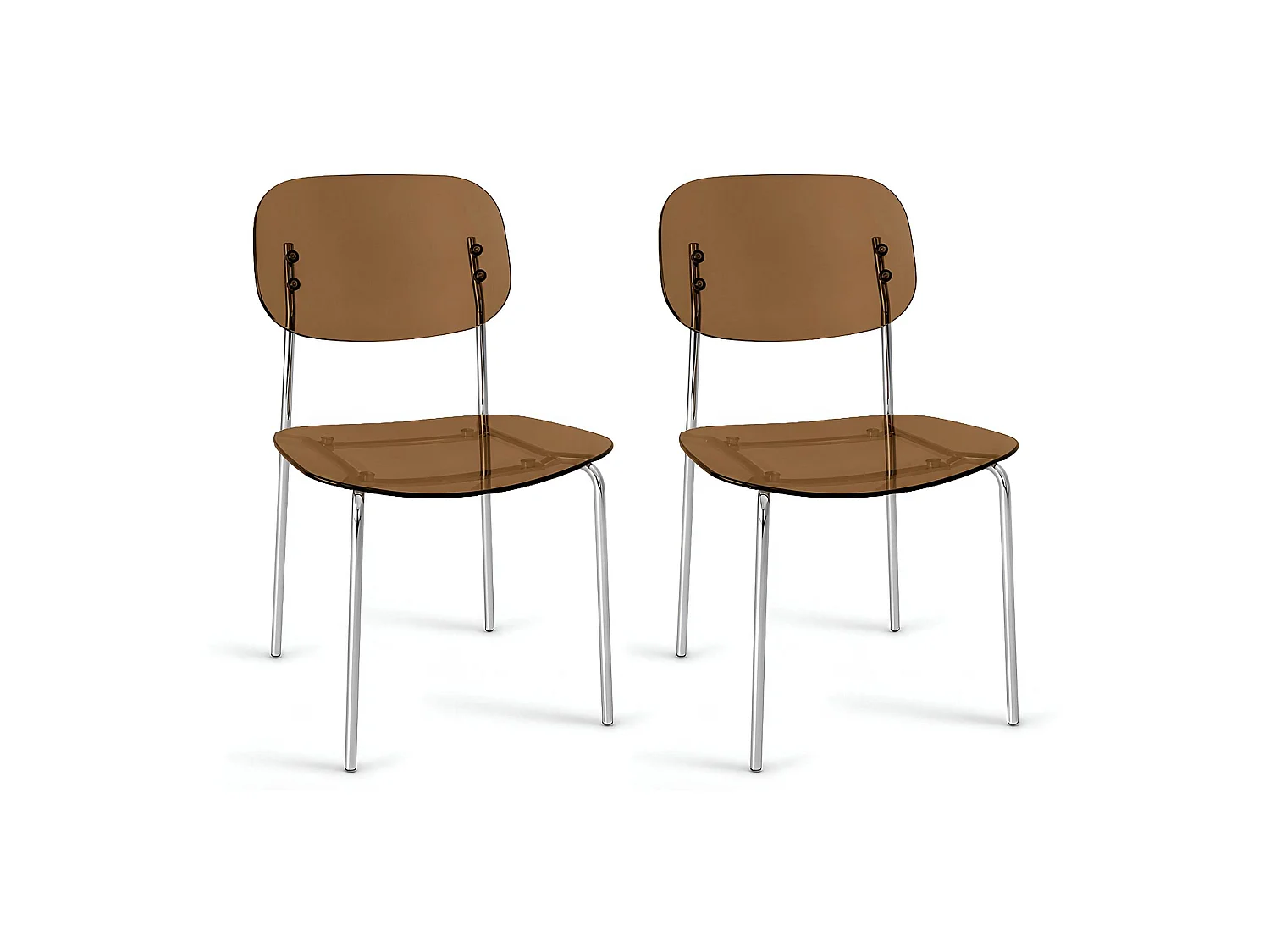 Now's Home - Lot De Deux Chaises En Resine Acrylique  Ecorce 49x42xht78cm Glam