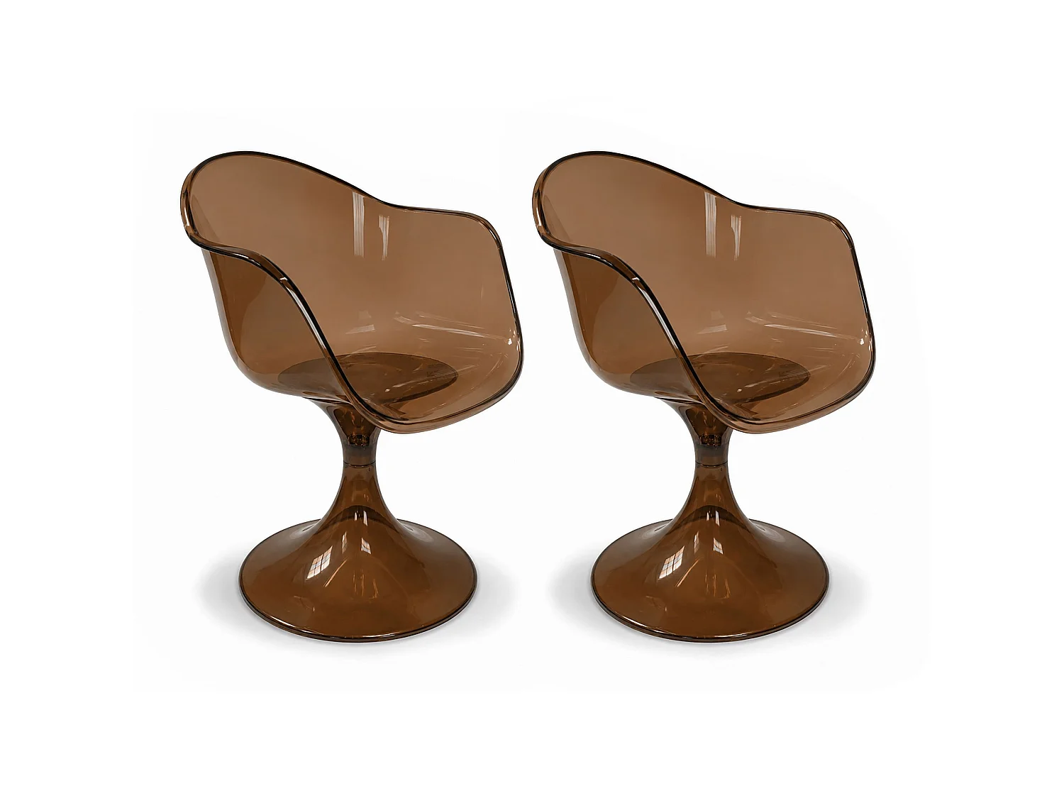 Now's Home - Lot De Deux Fauteuils De Table Resine Acrylique Ecorce 63x53xht81 Glam