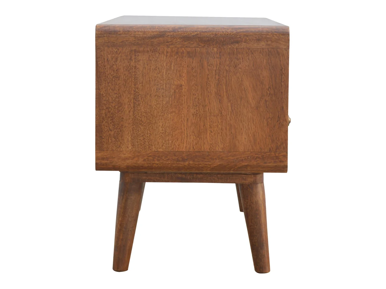Artisan Furniture Solid Wood Curved Chestnut Media Unit, 2 Drawers, Dark Brown
