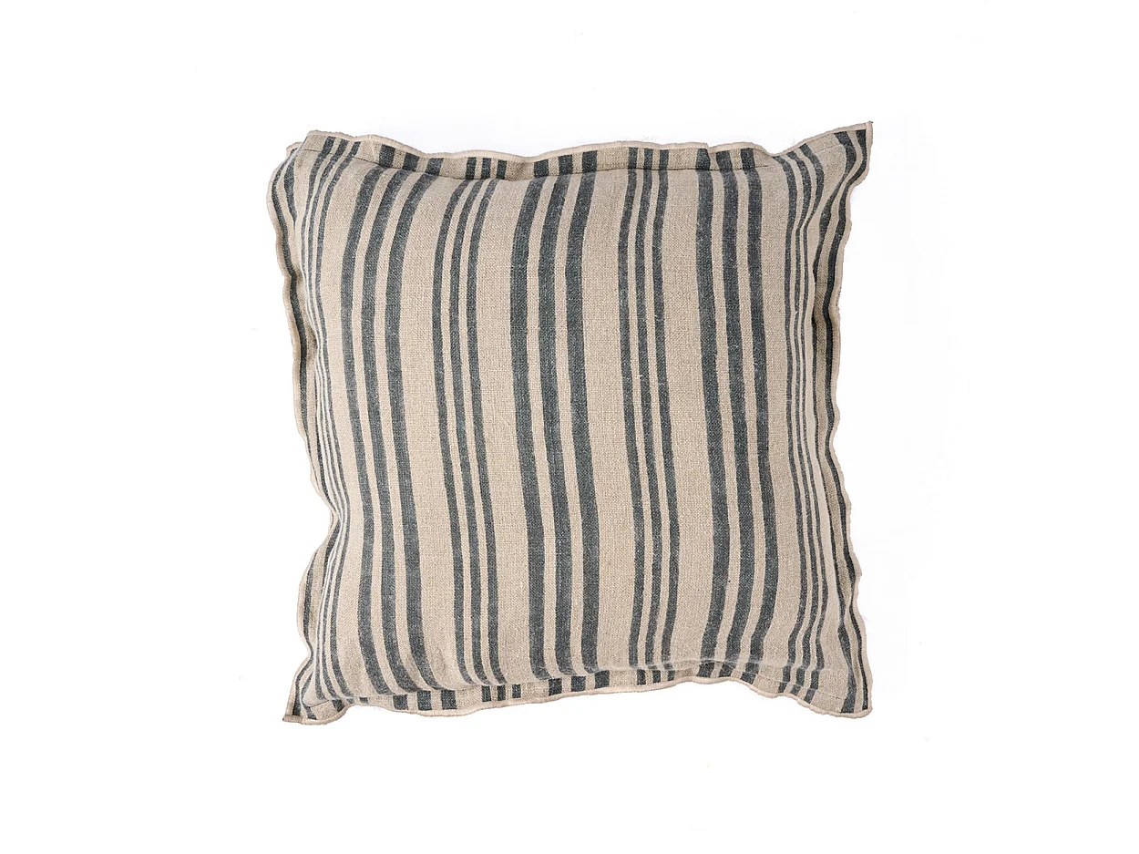 La Housse de Coussin Nordic Stripe - Noir Naturel - 50x50
